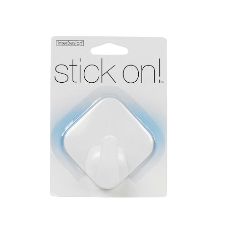 Interdesign iDesign 1-9/16 in. L White Plastic Small stick on! Diamond Hook 1 pk 16001